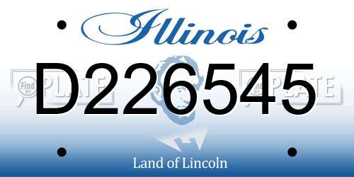 D226545 Illinois License Plate