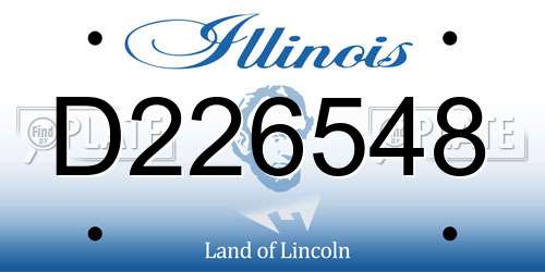 D226548 Illinois License Plate
