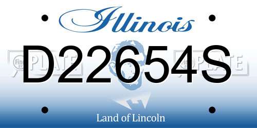 D22654S Illinois License Plate