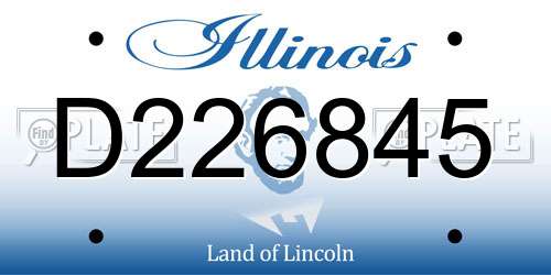 D226845 Illinois License Plate