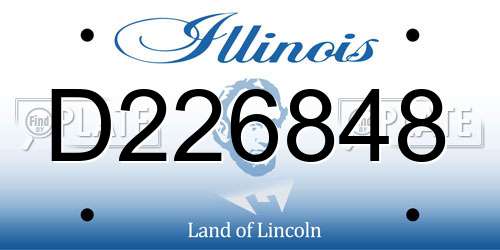 D226848 Illinois License Plate