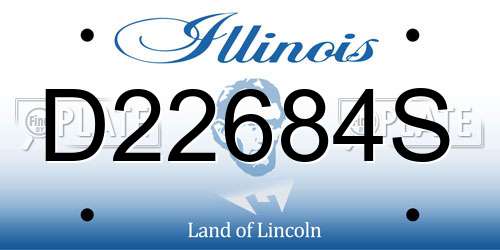 D22684S Illinois License Plate