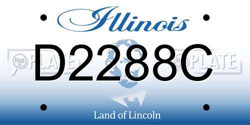 D2288C Illinois License Plate