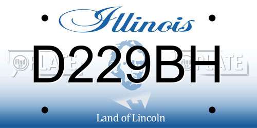 D229BH Illinois License Plate