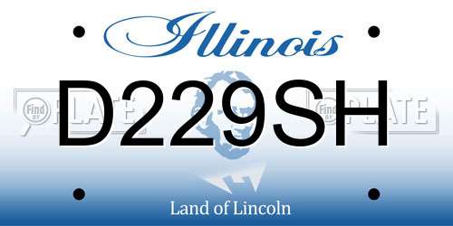 D229SH Illinois License Plate