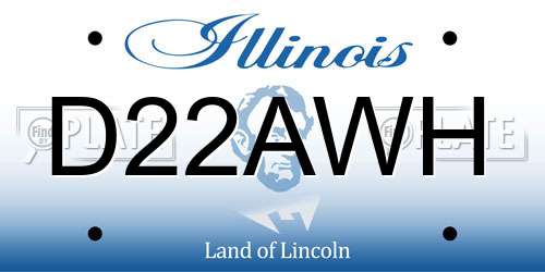 D22AWH Illinois License Plate