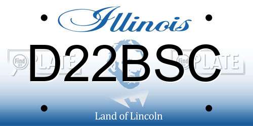 D22BSC Illinois License Plate