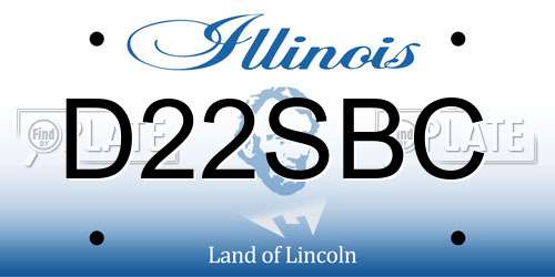 D22SBC Illinois License Plate