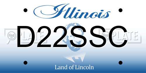 D22SSC Illinois License Plate