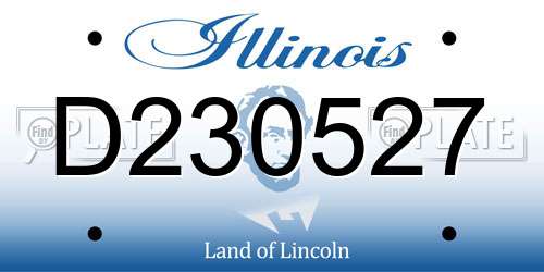 D230527 Illinois License Plate