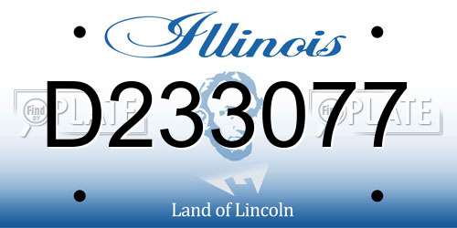 D233077 Illinois License Plate