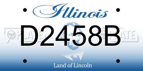 D2458B Illinois License Plate