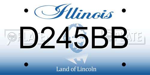 D245BB Illinois License Plate