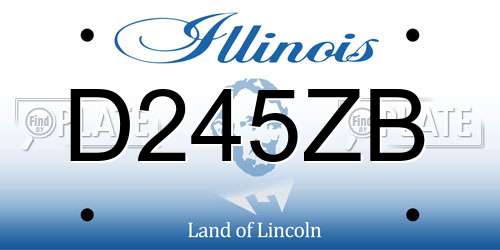 D245ZB Illinois License Plate