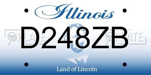 D248ZB Illinois License Plate