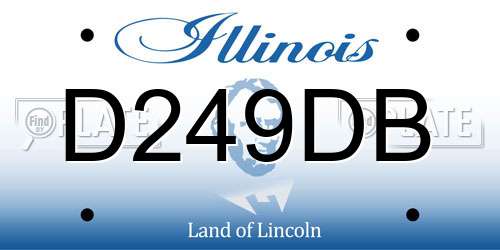 D249DB Illinois License Plate