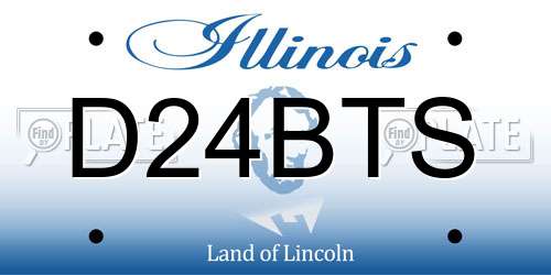 D24BTS Illinois License Plate