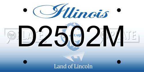 D2502M Illinois License Plate
