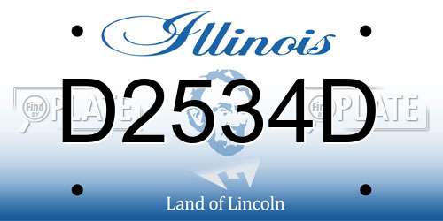 D2534D Illinois License Plate