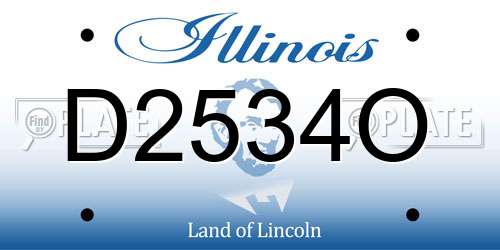 D2534O Illinois License Plate