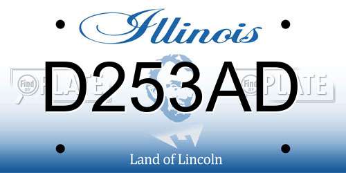 D253AD Illinois License Plate