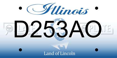 D253AO Illinois License Plate