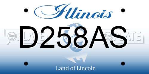 D258AS Illinois License Plate