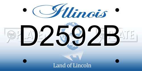D2592B Illinois License Plate