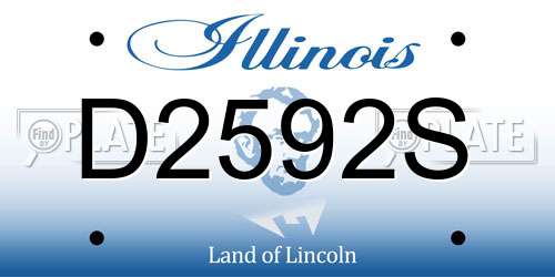 D2592S Illinois License Plate