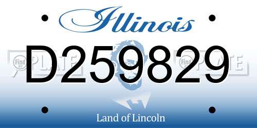 D259829 Illinois License Plate