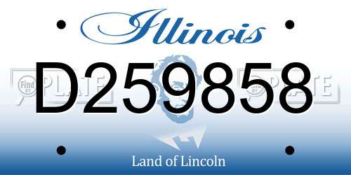 D259858 Illinois License Plate