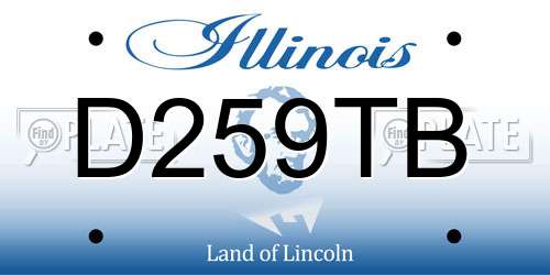 D259TB Illinois License Plate