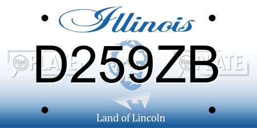 D259ZB Illinois License Plate
