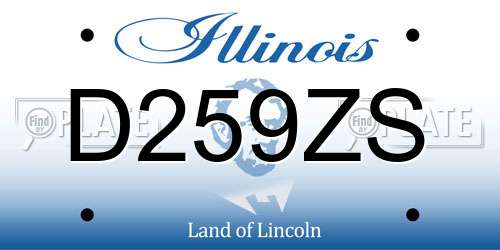 D259ZS Illinois License Plate