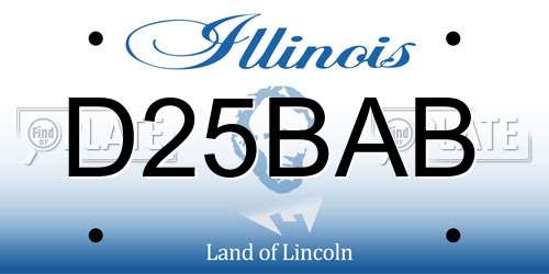 D25BAB Illinois License Plate