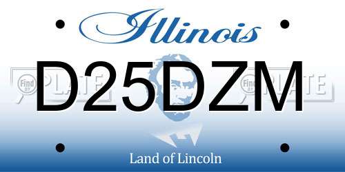 D25DZM Illinois License Plate