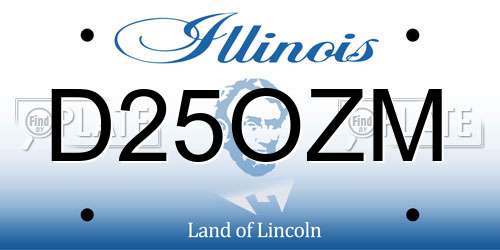 D25OZM Illinois License Plate