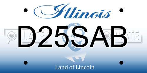 D25SAB Illinois License Plate
