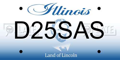 D25SAS Illinois License Plate