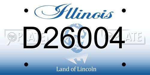 D26004 Illinois License Plate