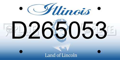 D265053 Illinois License Plate