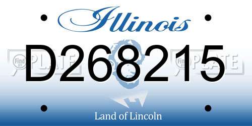D268215 Illinois License Plate