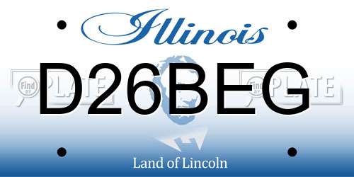 D26BEG Illinois License Plate