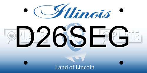 D26SEG Illinois License Plate