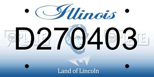 D270403 Illinois License Plate