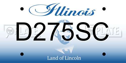 D275SC Illinois License Plate
