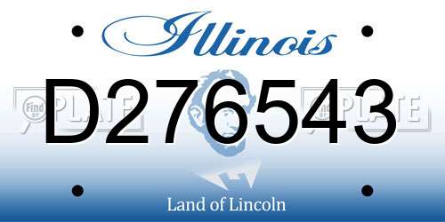 D276543 Illinois License Plate