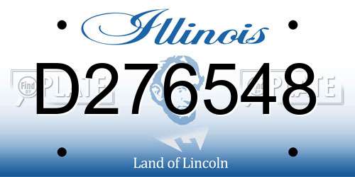 D276548 Illinois License Plate