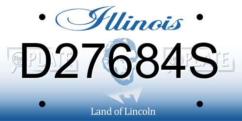 D27684S Illinois License Plate