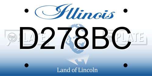 D278BC Illinois License Plate